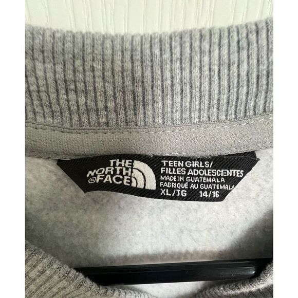 The North Face Cropped Grey Basic Long Sleeve Crewneck Sweatshirt - Picture 3 of 5